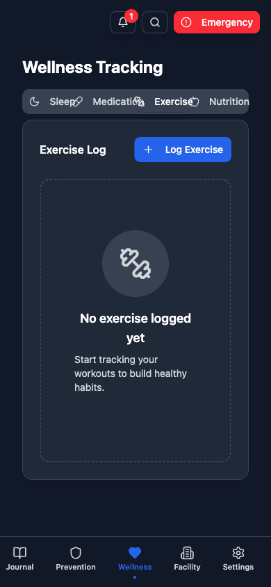 Exercise logging interface