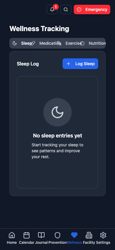 Sleep tracking interface